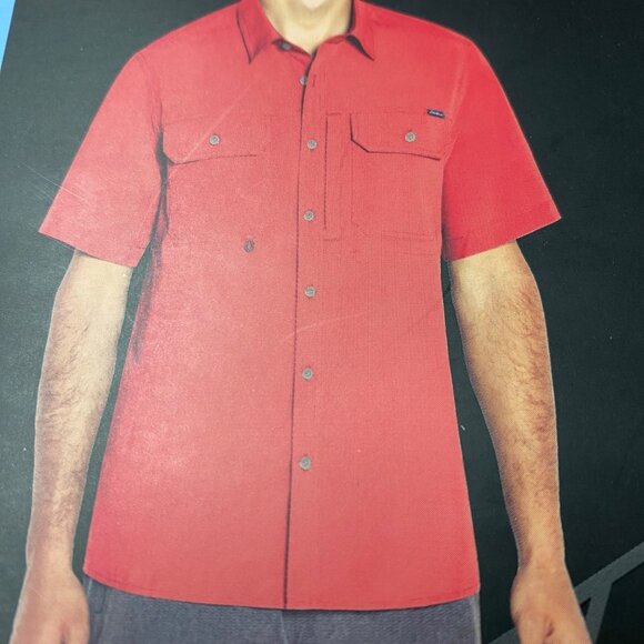 Eddie Bauer Mens Woven Tech Shirt L Short Sleeve Breathable & Quick-Dry - Picture 2 of 6